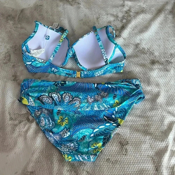 Bleu Rod Beattie Paradise Found Twisted Underwire Top and Bikini Bottom Swimsuit - Picture 7 of 10